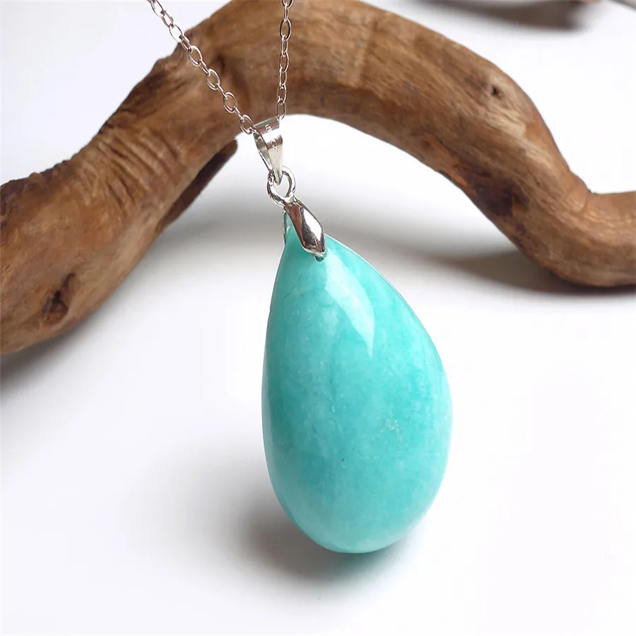 Ожерелье женское мужское модное светло зеленое из натурального амазонита