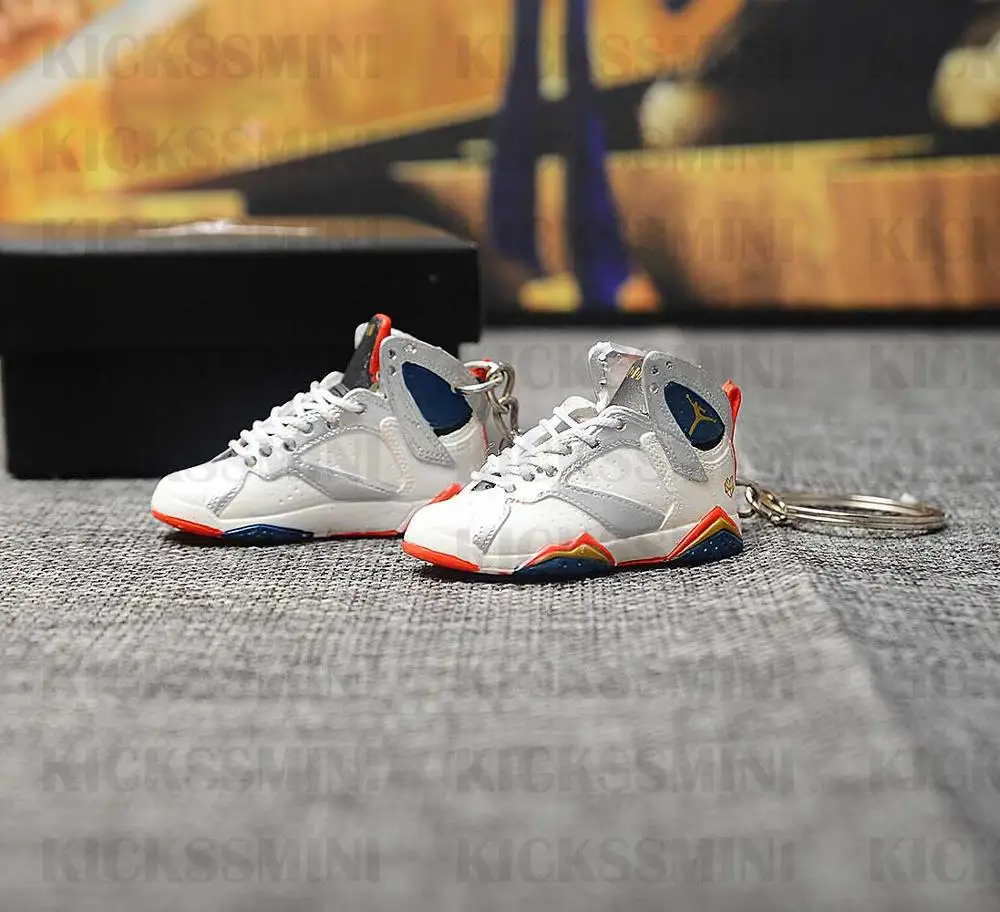 sk014-7 a shoe Дропшиппинг высокое качество AJ7 Олимпийский брелок с кроссовком 1/6 масштаб 3D Мини кроссовок JORDAN Брелок В Форме куклы аксессуар - Цвет: sk014-7 a shoe