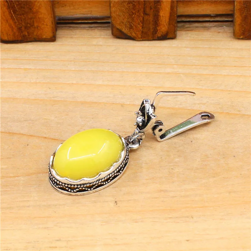 Oval Simulated Beeswax Earrings For Women Delicate Vintage Look Antique Sliver Plated Fashion Jewelry | Украшения и аксессуары
