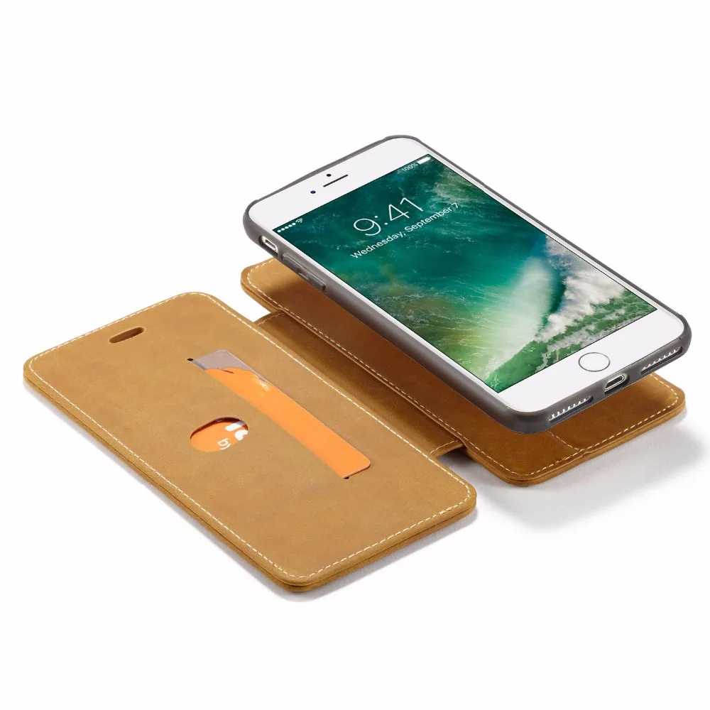 Роскошный кожаный флип чехол высокого качества с подставкой для IPhone X 7 8 6S Plus