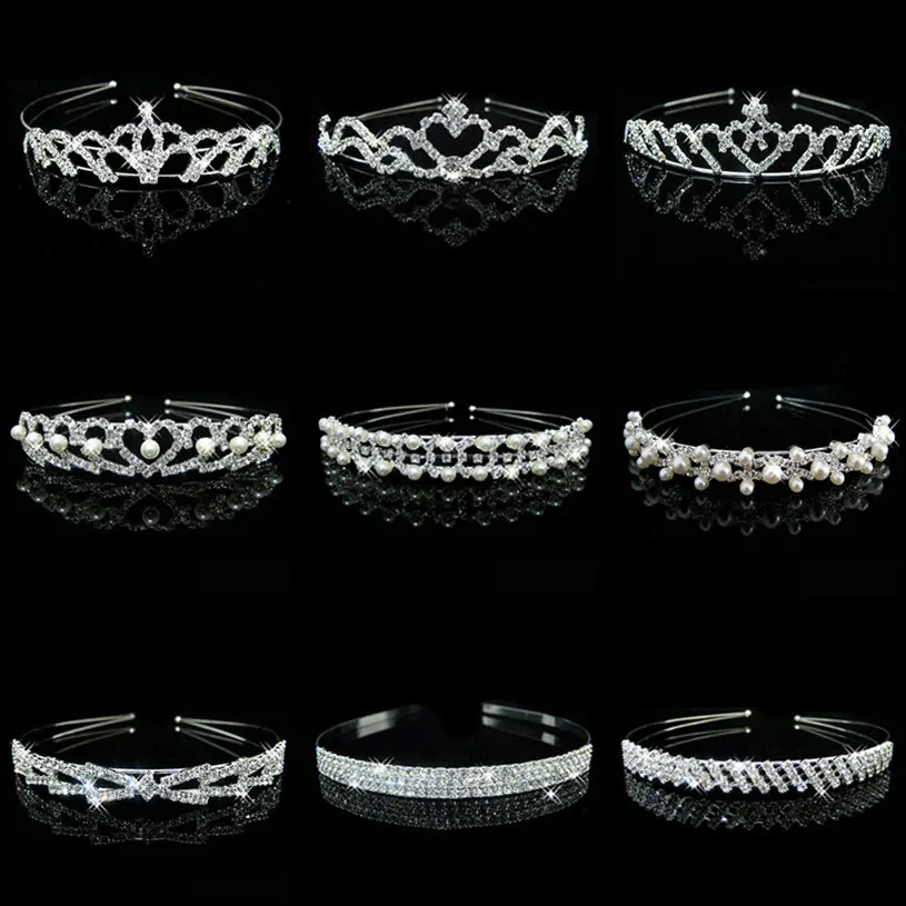 Женский/детский ободок с жемчужинами и стразами свадебный аксессуар для волос |