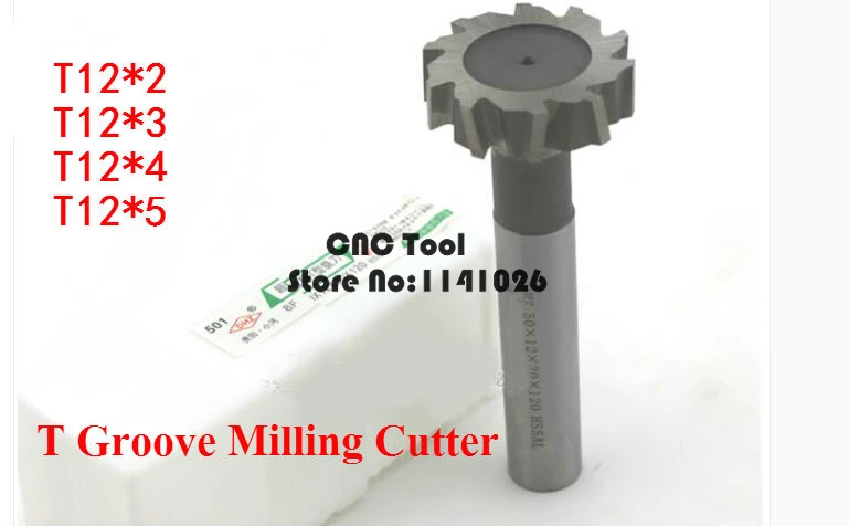 

Free delivery 4PCS T12*2*3*4*5 high speed steel Straight shank T groove milling cutter T type Straight shank milling cutter