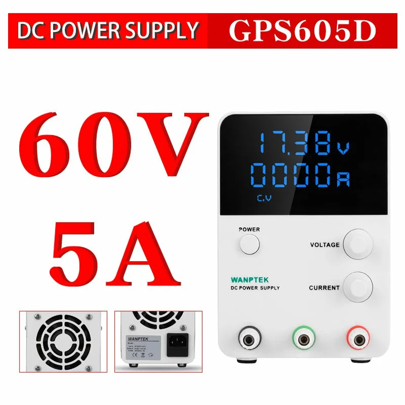 GPS 60V 5A Wanptek DC Регулируемый источник питания лабораторный регулятор напряжения настольный источник цифровой мощности 30 в 60 в 5A 10A выход Прямая - Цвет: GPS 60V 5A