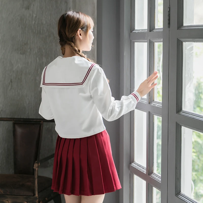 UPHYD Sakura вышивка японский JK наборы школьная форма для девочек с длинным рукавом средней школы для женщин Новинка матросские Костюмы Униформа