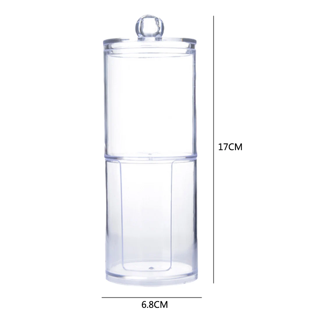 

2 Layers Trabsperate Clear Acrylic Cotton Swab Organizer Box Protable Cosmetics Round Container Makeup Pad Storage Case