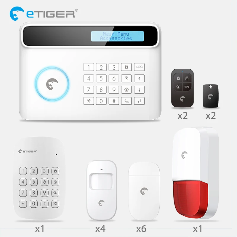 Etiger S4 2018 новый дизайн PSTN GSM Автодозвон домашняя система охранной сигнализации + iOS