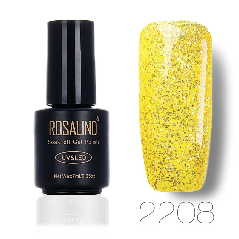 Гель ROSALIND 1 S с зеленым бриллиантом 7 мл; Гель-лак для ногтей лак Led UV Soak Off Полупостоянный лак для ногтей - Цвет: 2208