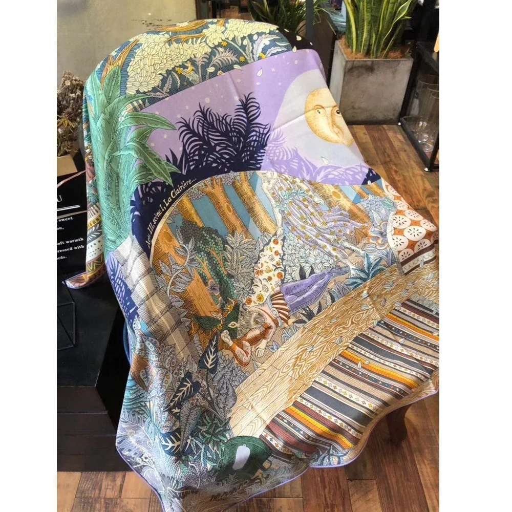 Высококачественный Шелковый кашемировый шарф шаль одеяло накидка пончо для