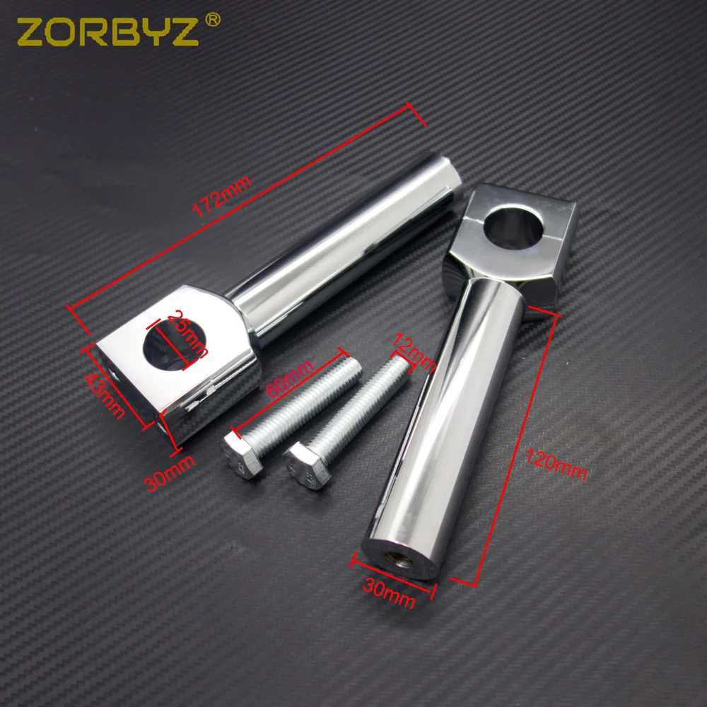 ZORBYZ 1 &quot25 мм хромированные мотоциклетные рулевые стойки балки зажим для Harley Honda