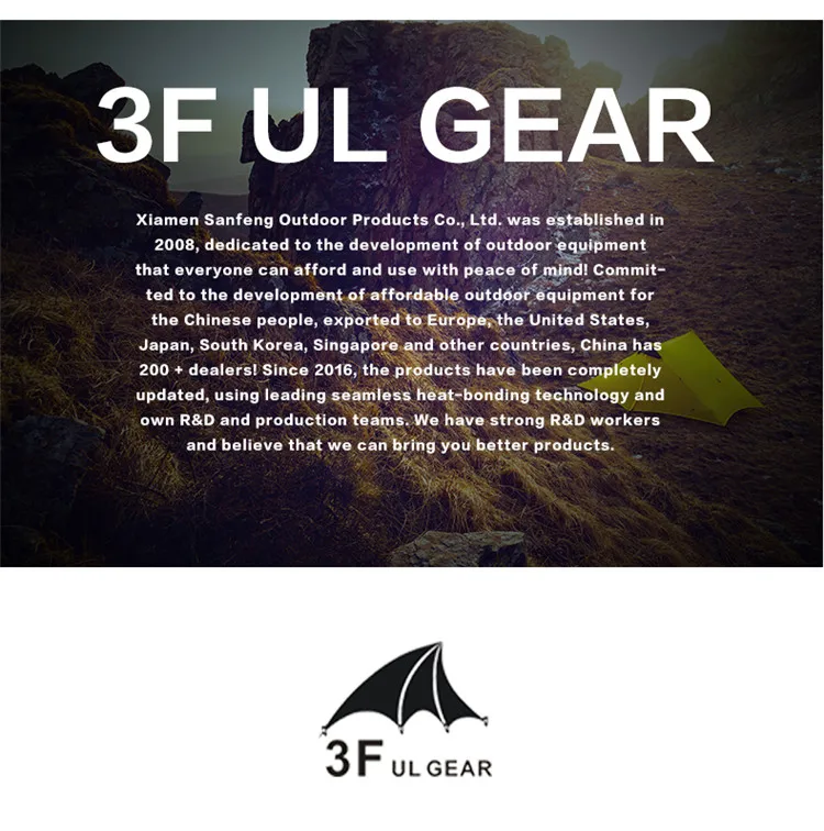 3F UL GEAR Lanshan 1 палатка Oudoor 1 человек Сверхлегкая палатка для кемпинга 3 сезона профессиональная 15D Silnylon Бесшумная палатка