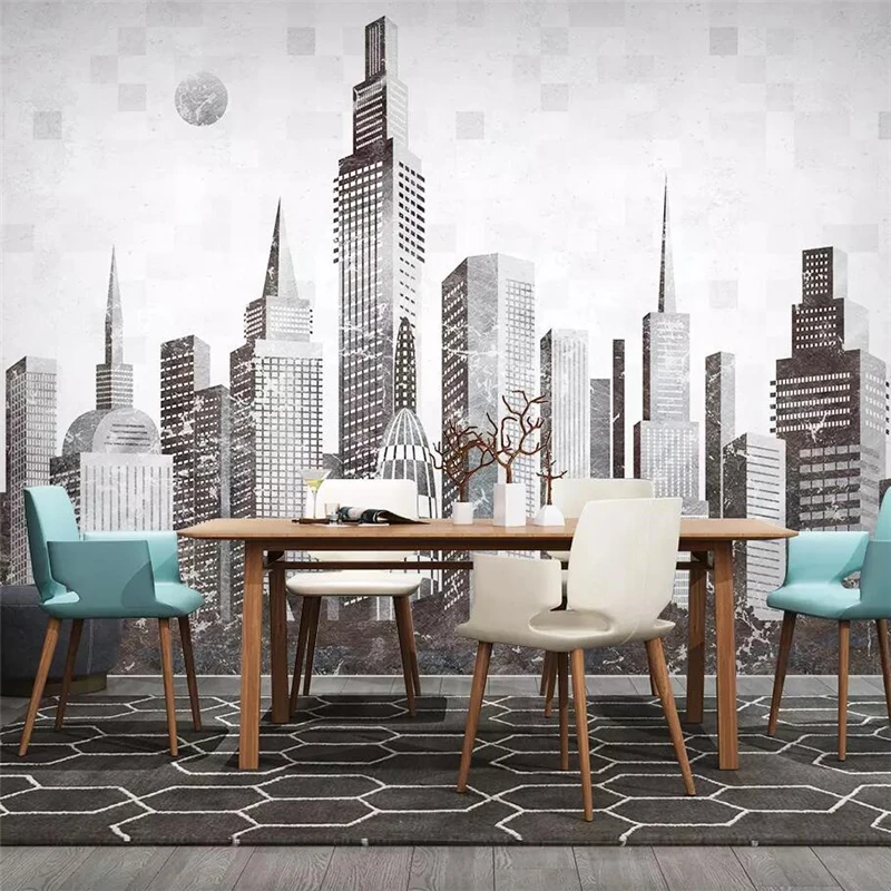 

beibehang Custom wallpaper 3d now mural Nordic modern minimalist abstract city architecture Hotel sofa background 3d wallpapers