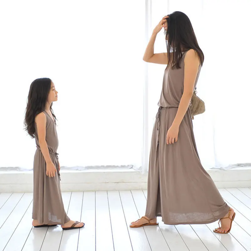 2018 Summer Style Mother Daughter Dresses Cotton Fashion Long Mom And Dress Retail Family Clothing | Мать и ребенок