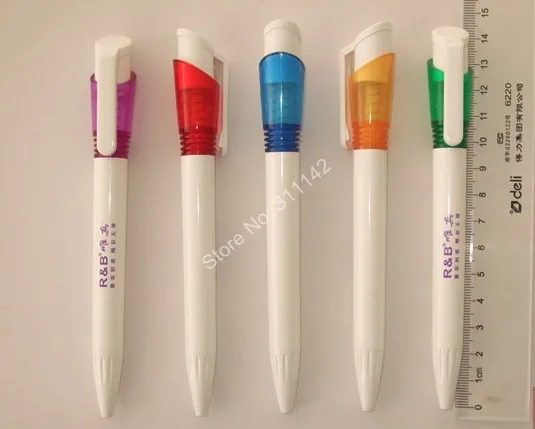 Новый тип белая рекламная Толстая пластиковая шариковая ручка отпечаток