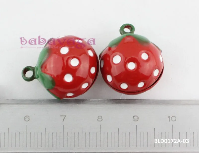 3 Цвета эмаль Медь земляничный мультяшный колокол Подвески DIY кулон ручной работы Декор