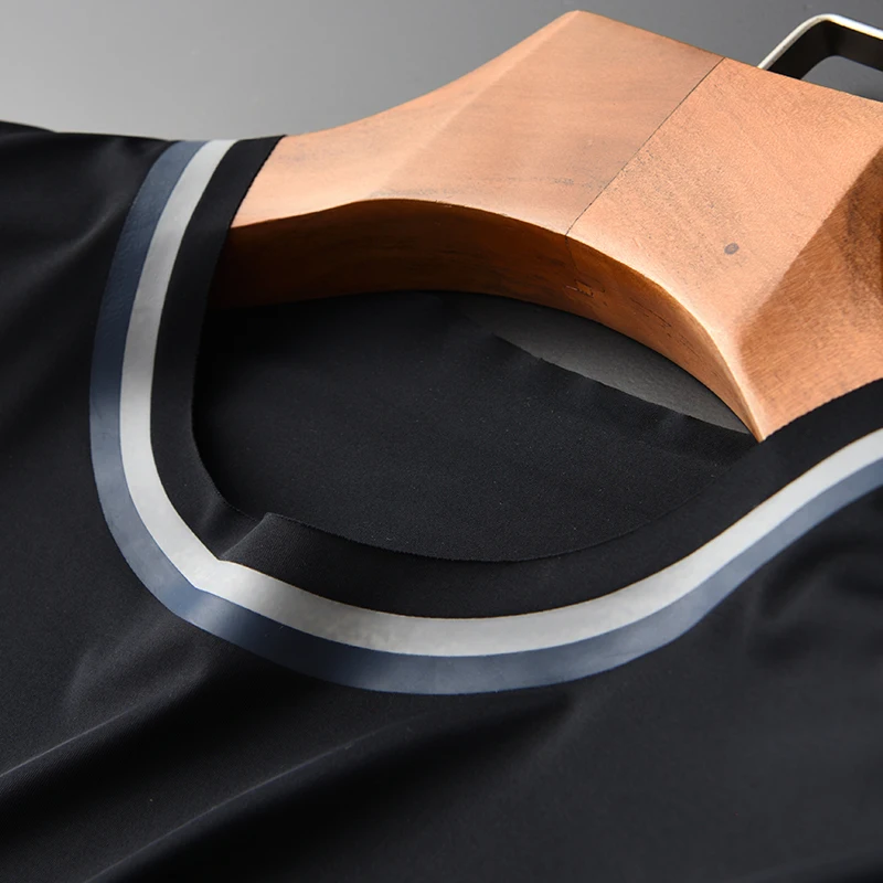 Minglu протектор молоко шелковистой ткани мужские футболки класса люкс из