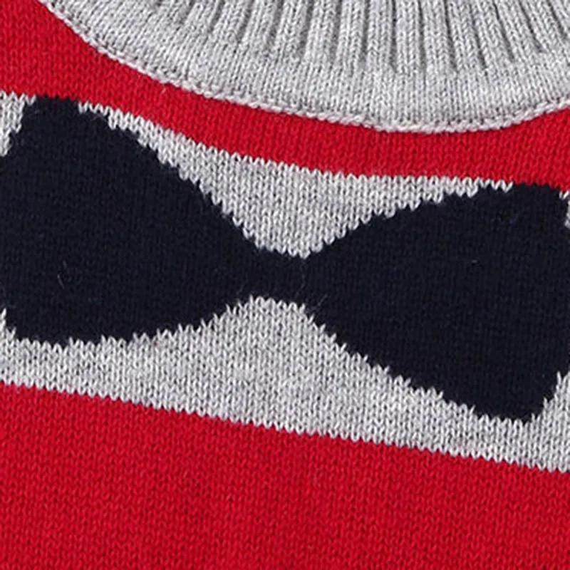 New Autumn Toddlers Boys Sweaters Children Pullover Knitted Baby Kids Bow Pattern Striped Clothes Coats Free Shipping |