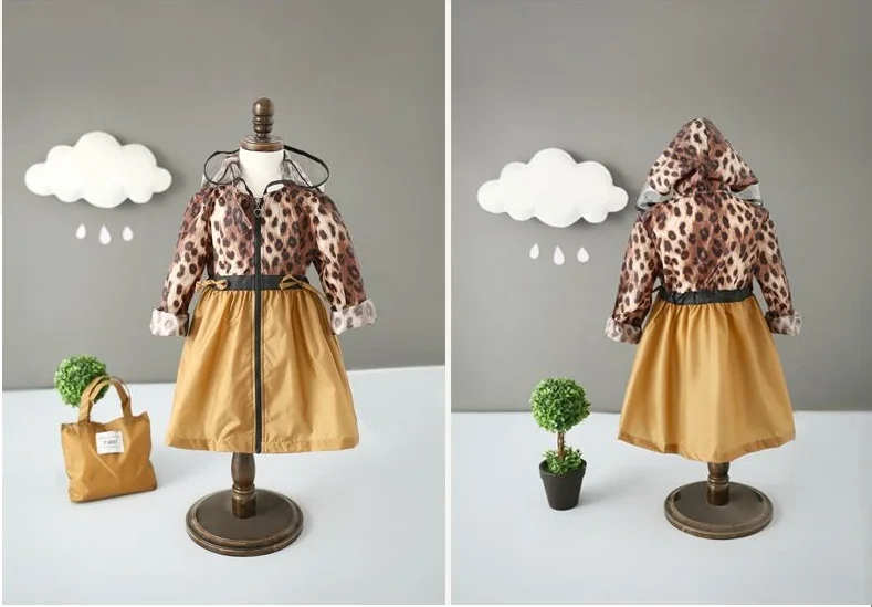 

New Fashion Baby Raincoat Leopard Print Children Rainwear Kid poncho capa de chuva de Waterproof chubasquero Girl's Rain Jacket