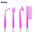 Гребень-ложка со стеклянной трубкой, для лица, Высокочастотный электрод