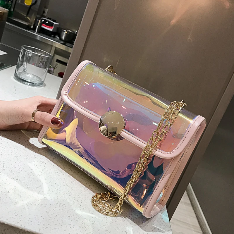 Новинка 2019 женская прозрачная сумочка с лазером для девушек сумка на плечо