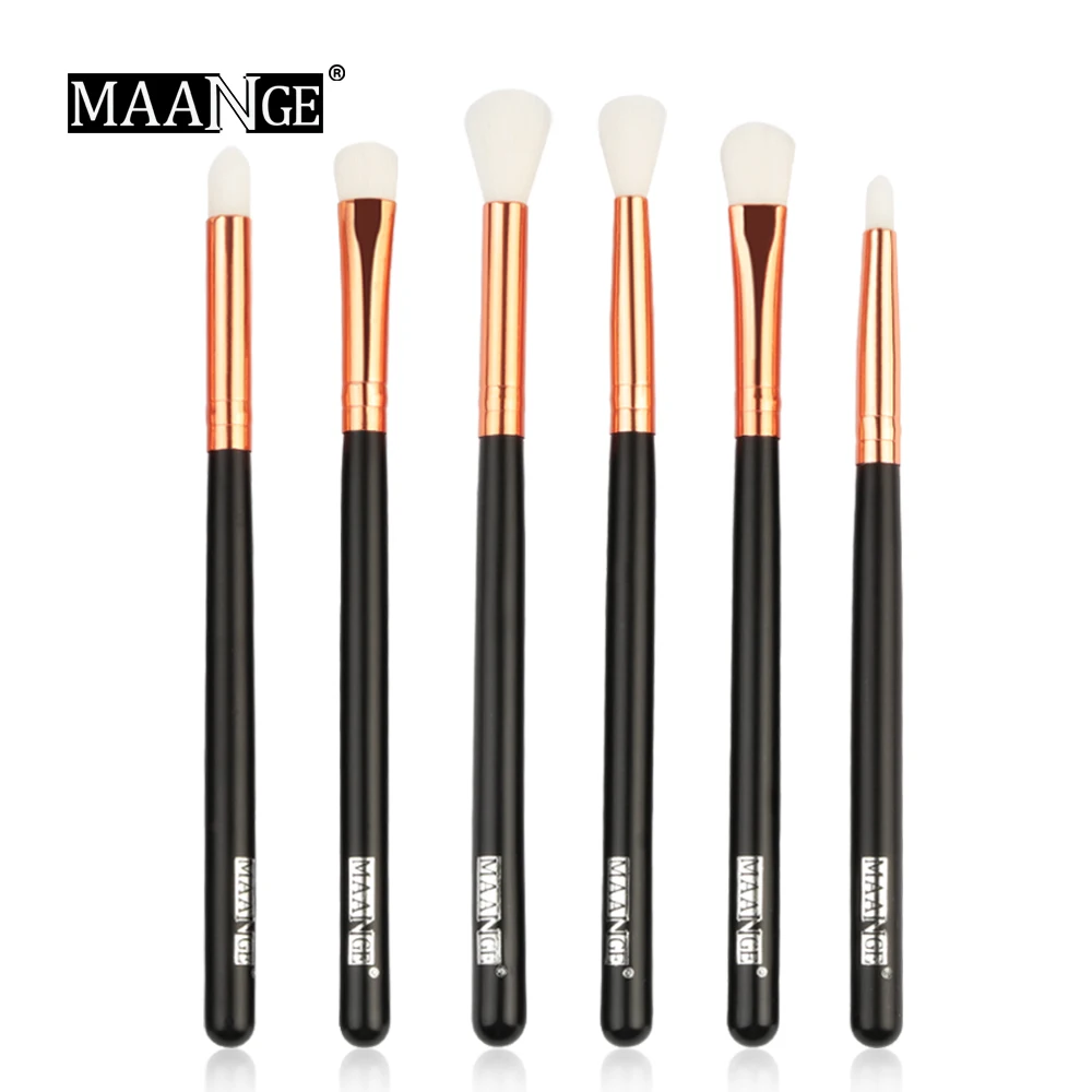 MAANGE 6-15 шт. набор кистей для макияжа Пудра Тени для век Косметика Make Up Brush с ПУ кожаный чехол Красота набор инструментов - Handle Color: 6pcs HJ