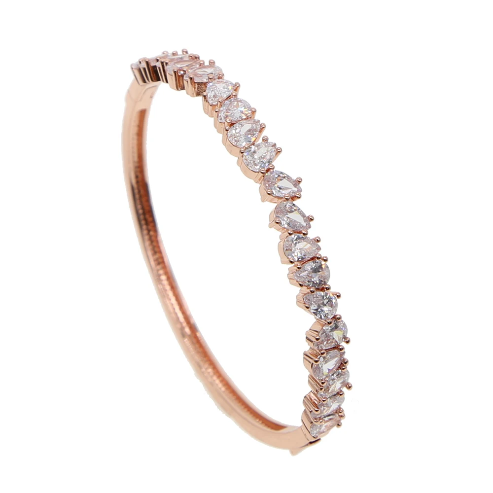 Женский браслет из розового золота с фианитами | Украшения и аксессуары