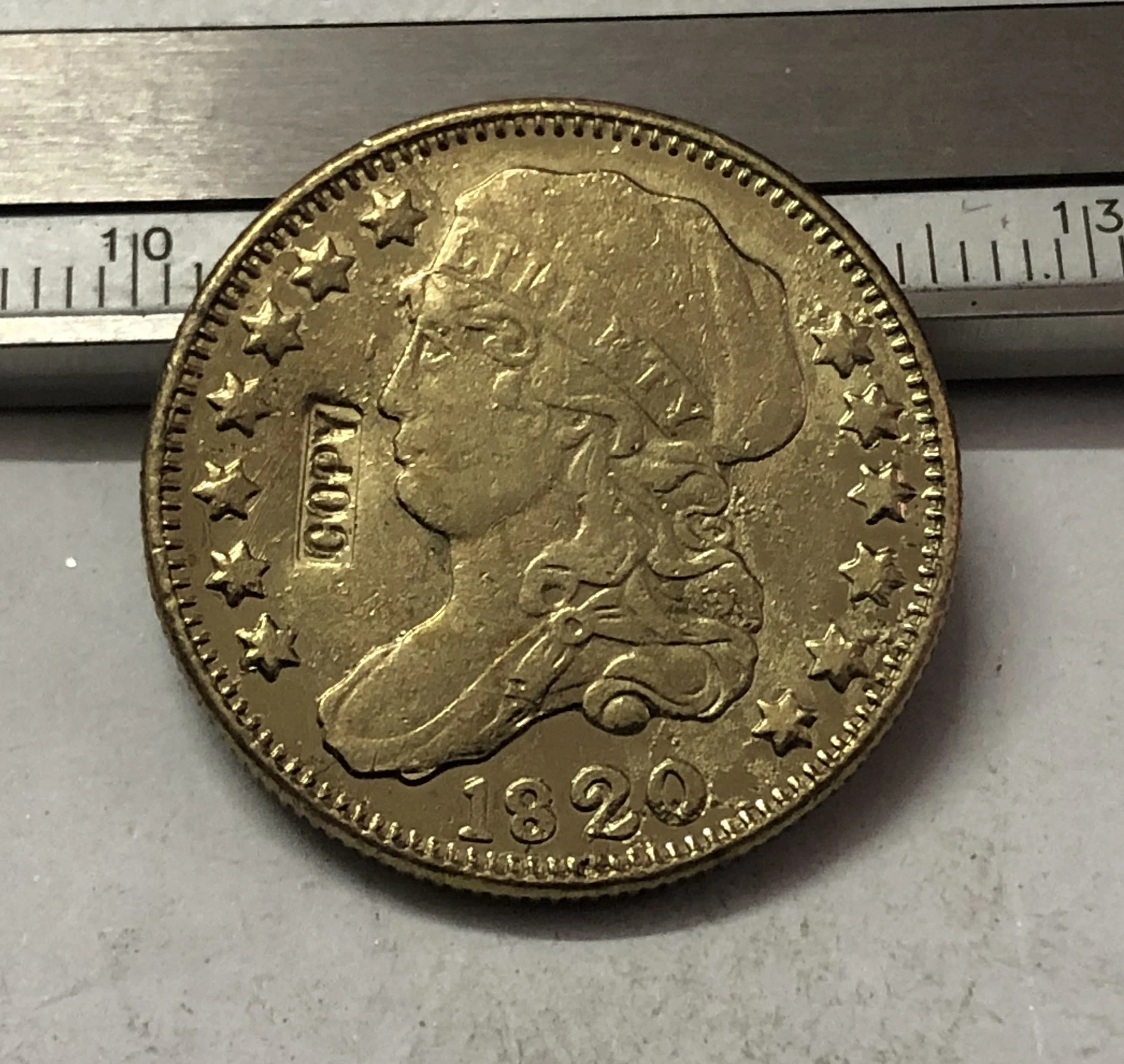 

1820 US Capped Bust $5 Gold Plated dollar Exact Copy
