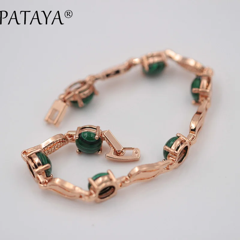 PATAYA, Новое поступление, хит, круглые браслеты из натурального камня, 585, розовое золото, звено, браслет для женщин, девушек, свадьба, вечеринка, винтажное ювелирное изделие, 17 см