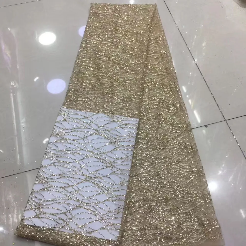 Современный дизайн блестящая французская кружевная ткань африканская вышивка