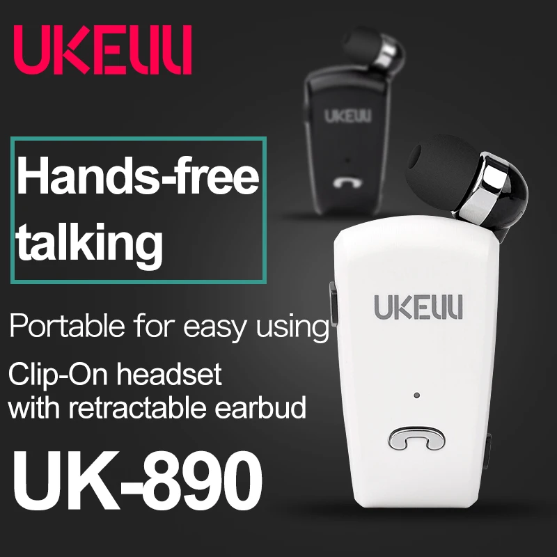 Беспроводная гарнитура UKELILI UK890 Bluetooth V4.0 вибрирующие наушники-вкладыши с зажимом