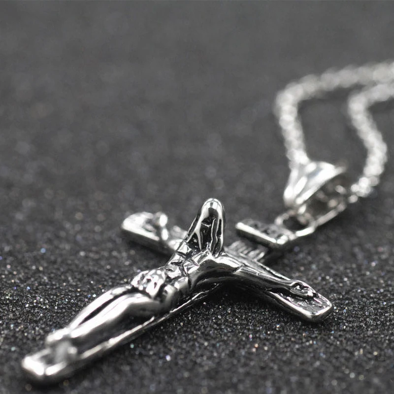 INRI подвесной крест с распятием ожерелье золото/серебро цепочка из нержавеющей
