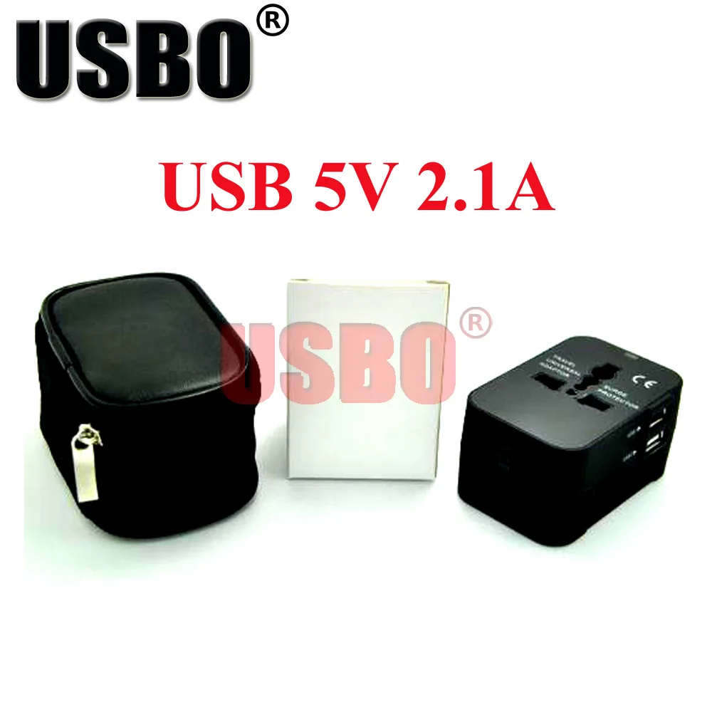 Универсальный дорожный адаптер с двумя USB портами белый многоцелевой