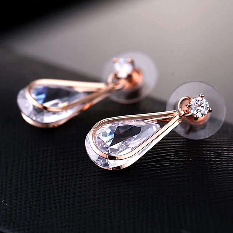 Элегантные серьги-капли из циркония в форме слезы для женщин трендовые серьги