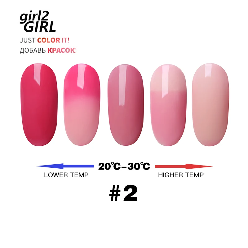 GIRL2GIRL Изменение Цвета УФ гель для ногтей замочить Хамелеон температуры