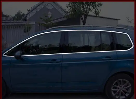 12pcs Украшение автомобиля из нержавеющей стали с полным окном полоски Накладка подходит для VW Volkswagen Touran - Цвет: 12pcs