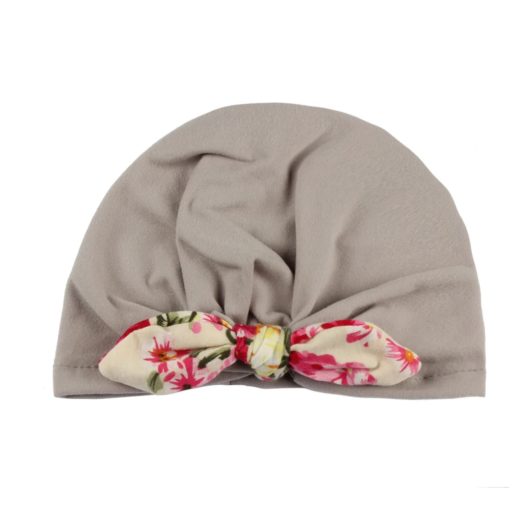 E205641 Sweet Dot Baby Girl Hat with Bow Candy Color Baby Turban Cap for Girls Elastic Infant Accessories 1 PC - Цвет: E205641