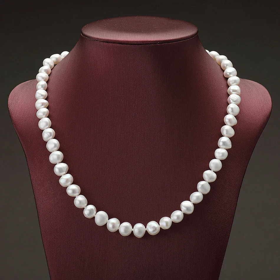 Некоторые изъяны белый натуральный барокко пресноводный жемчуг колье для женщин