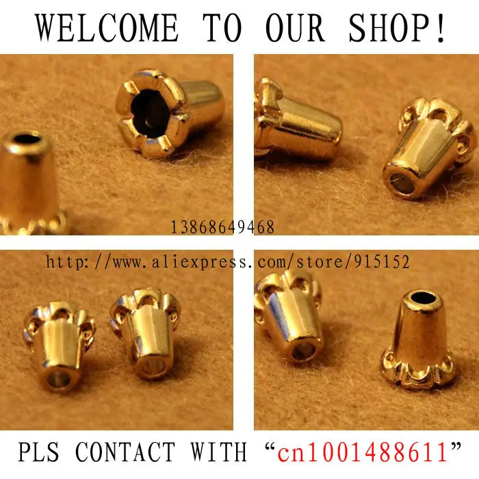Бесплатная доставка DIY классический металлический конец шнура хорошее золотое