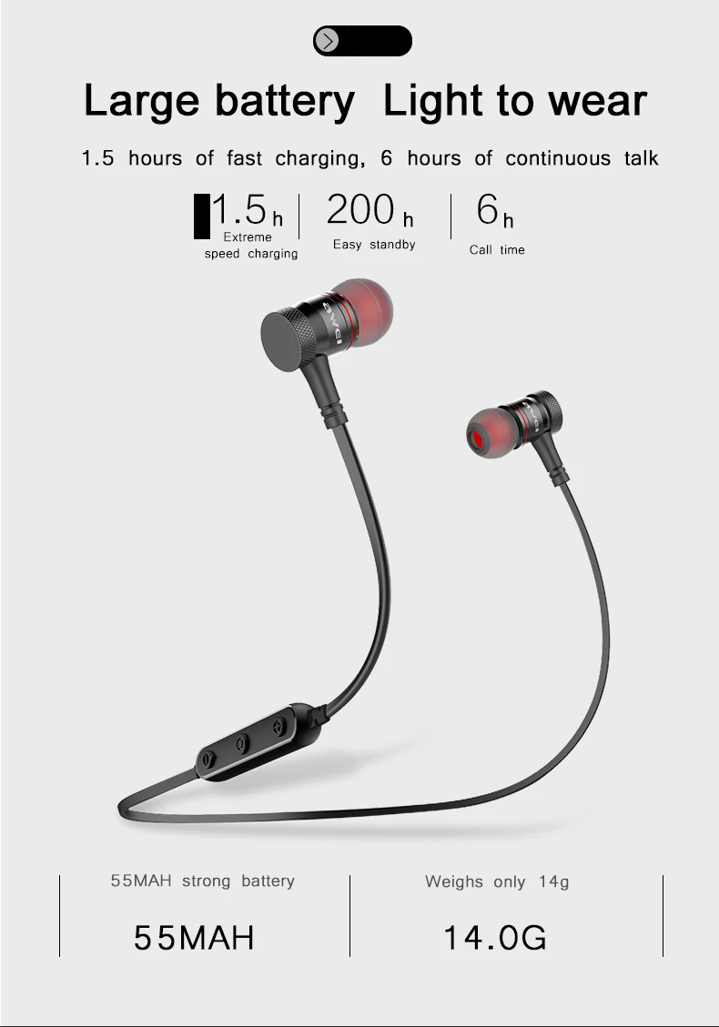 AWEI B922BL магнитные Bluetooth наушники спортивные стерео Музыка Беспроводная гарнитура бас Bluetooth наушники с микрофоном для телефонов