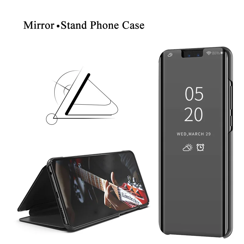 Прозрачный зеркальный чехол для телефона Huawei Mate 9 10 20 Pro Honor 8 Lite 8X Max Note10 откидной