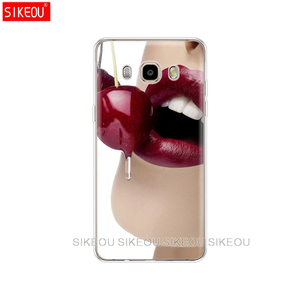 Силиконовый чехол для телефона Samsung Galaxy J1 J2 J3 J5 J7 MINI 2016 2015 prime Red Sexy Lips girl Luxury Korea