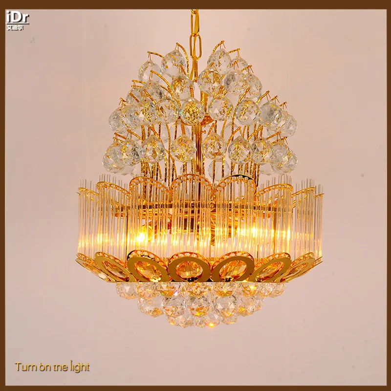 

Modern fashion gold round crystal lamp living room bedroom cozy restaurant modern LED lighting lamps Chandeliers Rmy-0216