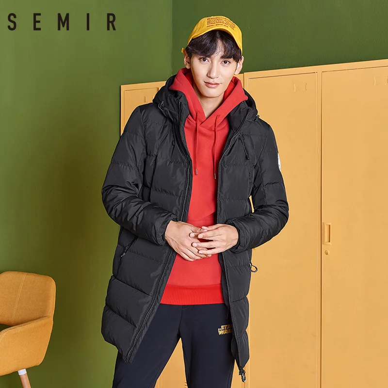 SEMIR пуховик для мужчин повседневное плотное теплое зимнее длинное пальто с