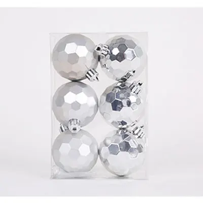 6CM Silver Football 4-10 см серебряная Тыква Форма Рождественская елка мяч костюм год креативный кулон подарок украшения для дома - Цвет: 6CM Silver Football