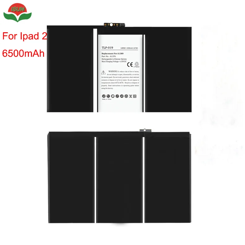 

ISUN 2 шт./лот планшетный аккумулятор для Apple iPad 2 аккумулятор 6500 мАч A1376, 616-0559, 616-0561, 616-0576 аккумулятор