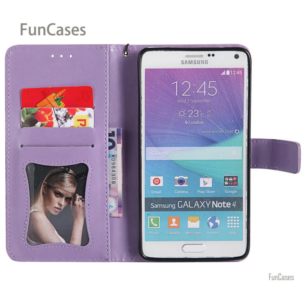 Лоза бумажник чехол на магнитном замке Сотовая связь samsung Note 4 для телефона из