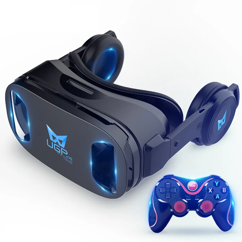 УГП U8 VR очки 3D IMAX шлем виртуальной реальности 3D кино игры с наушниками+ bluetooth геймпад для 4,5-6,0 дюйма смартфона