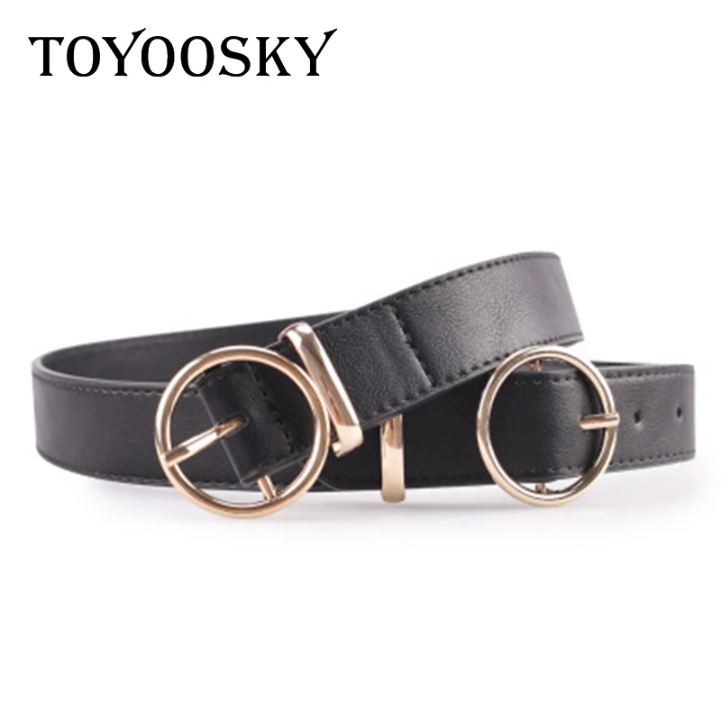 Ремень для мужчин и женщин круглая пряжка из искусственной кожи ремень брюки
