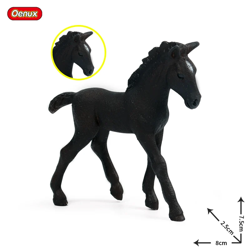 horse10 Oenux, животные на ферме, Милая модель, фигурка, альпака, корова, фигурки лошадей, овец, коз, миниатюрная развивающая игрушка для детей - Цвет: horse10
