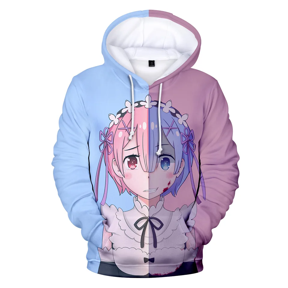 Re Zero Толстовка Аниме Толстовка для мужчин женщин детская одежда Kawaii одежда японский стиль - Цвет: R01