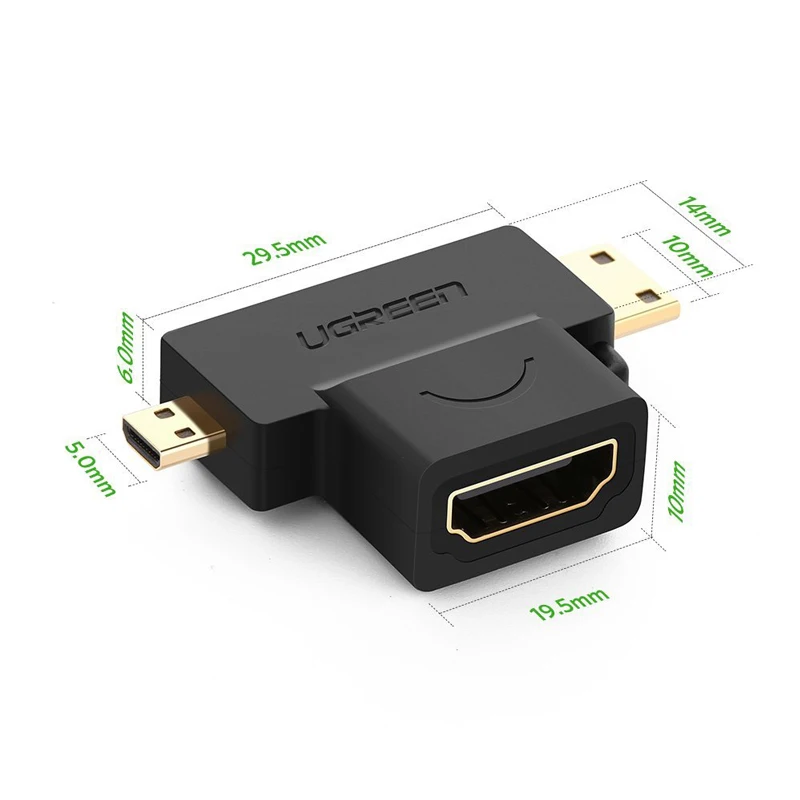 Ugreen Micro HDMI совместимый разъем адаптера 4K Mini Кабельный соединитель конвертер для